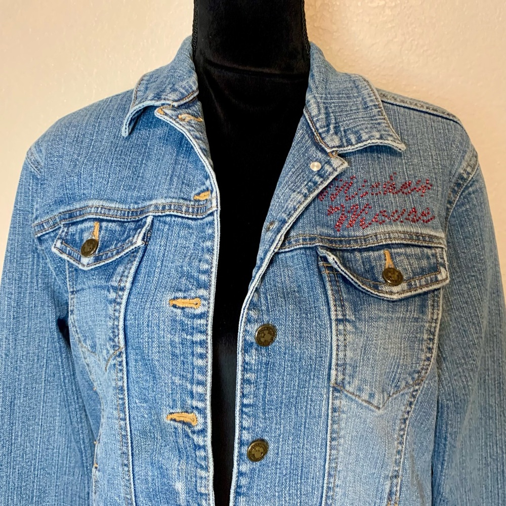 Vintage 90’s Y2K Disney Store Mickey Mouse Denim Jean Jacket Blue Size Medium - Picture 5 of 16